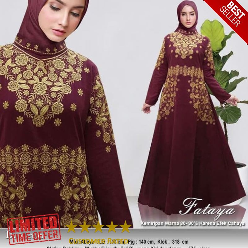 SUPER Abaya Fataya gamis pesta mewah ori banyak warna