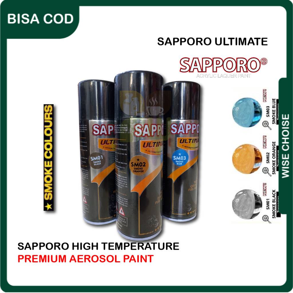 SAPPORO ULTIMATE Smoke Candy Transparan Cat Semprot Aerosol Kaca Mika - Smoke Blue