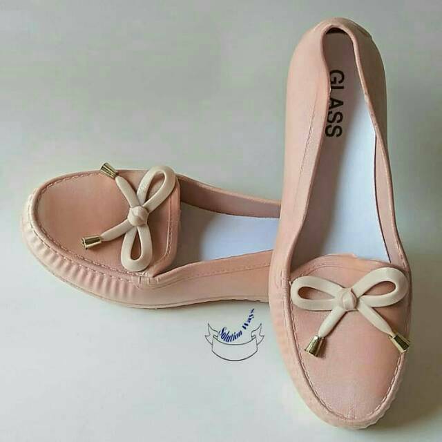 Sepatu Karet JellyShoes Perempuan Cewek Wanita  Flats Pita