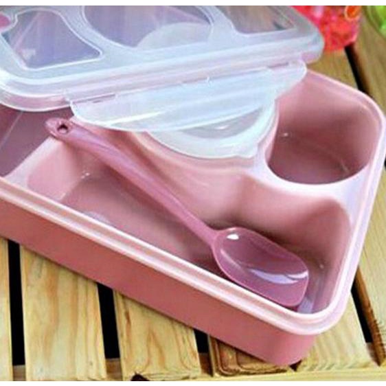 ✯ Yooyee Lunch Box 4 Sekat Bento #392 Kotak Bekal Makan + Tempat Sup ♪