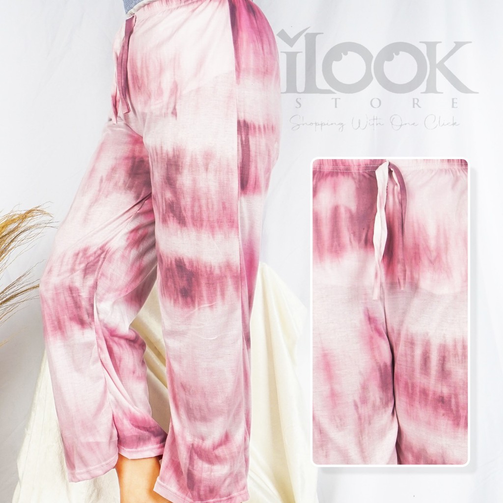 ilook | Kulot Tie Dye | Celana Kulot Tie Dye - Smoke