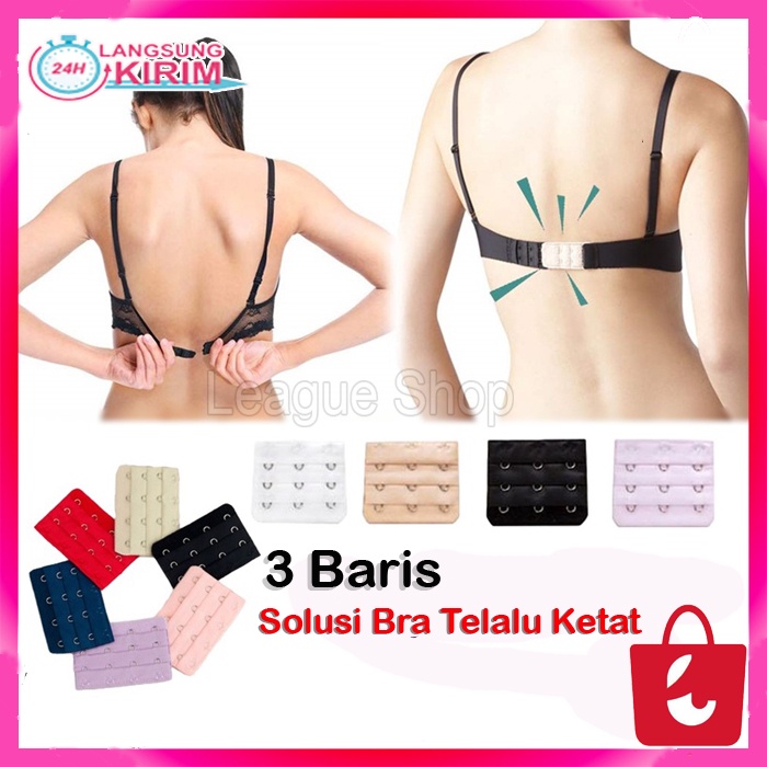 [Bisa COD] Pengait BH Bra 3 Baris Sambungan BH Bra 3 Baris Kotang Wanita Kait BH Bra