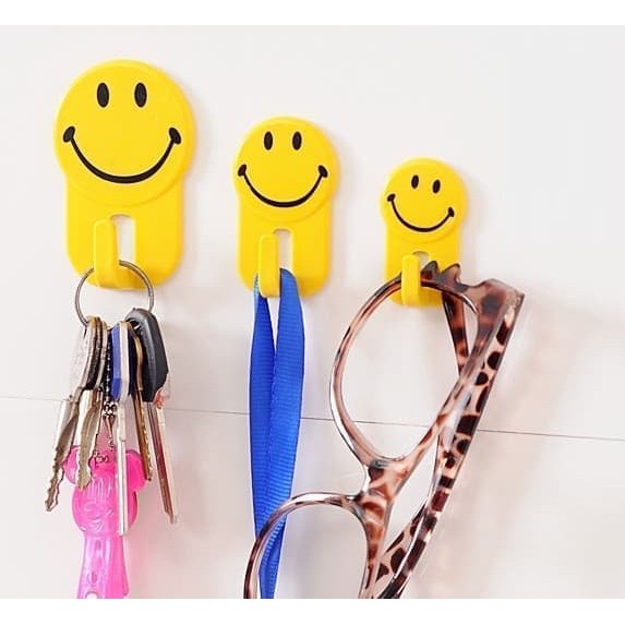 IKILOSHOP Motif Smile Sticky Hook Kartun Gantungan Tempel Dinding Karakter