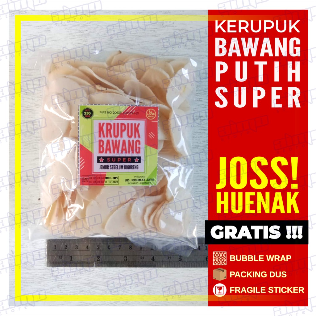 

Kerupuk PUTIH "SUPER" Gado gado Kerupuk Rasa BAWANG untuk Nasi Goreng, Nasi Uduk, Tahu Telur 250 gr