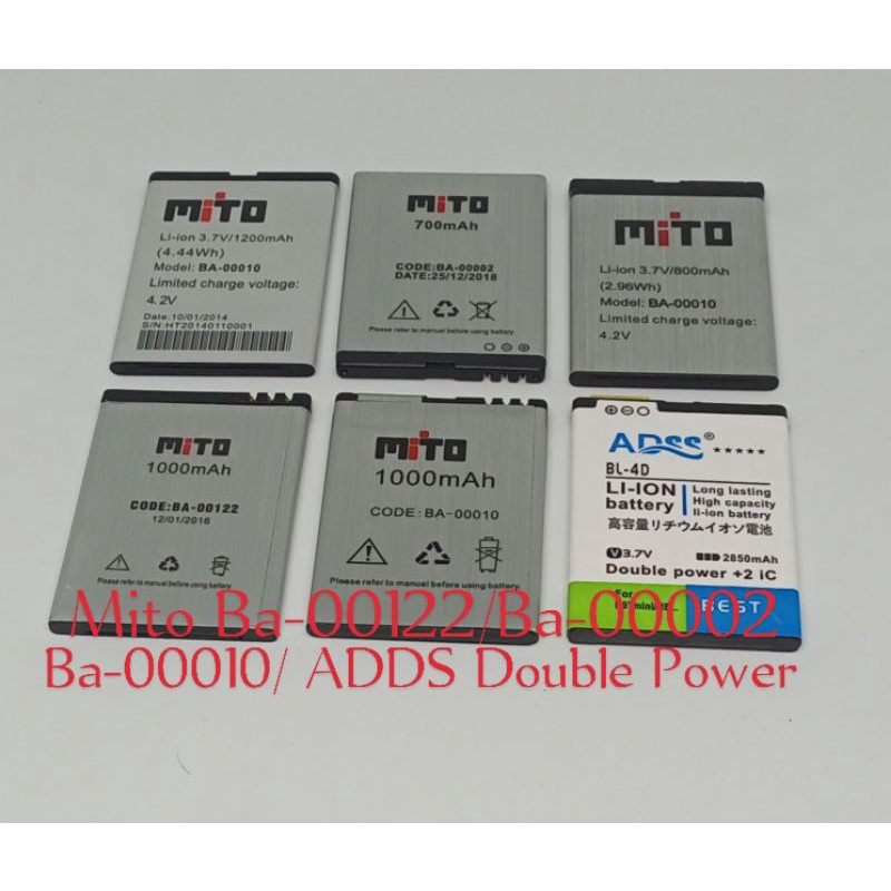 Baterai Battery Batre Batrai Mito Nokia Evercoss Advan Bl4D ADSS Dll Ba-00122 Ba-00002 Ba- 00010