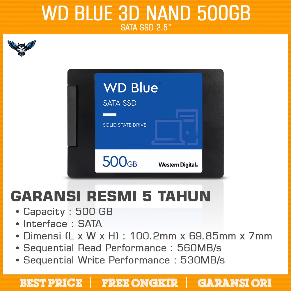 WD Blue SSD 3D Nand 500GB Sata 3 - WDC Blue 3D 500 GB 2.5&quot;