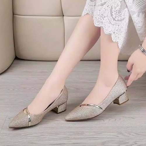 sepatu hak tahu Wanita murah kekinian sandal tahu high heels kekinian  terbaru viral tiktok sedang C