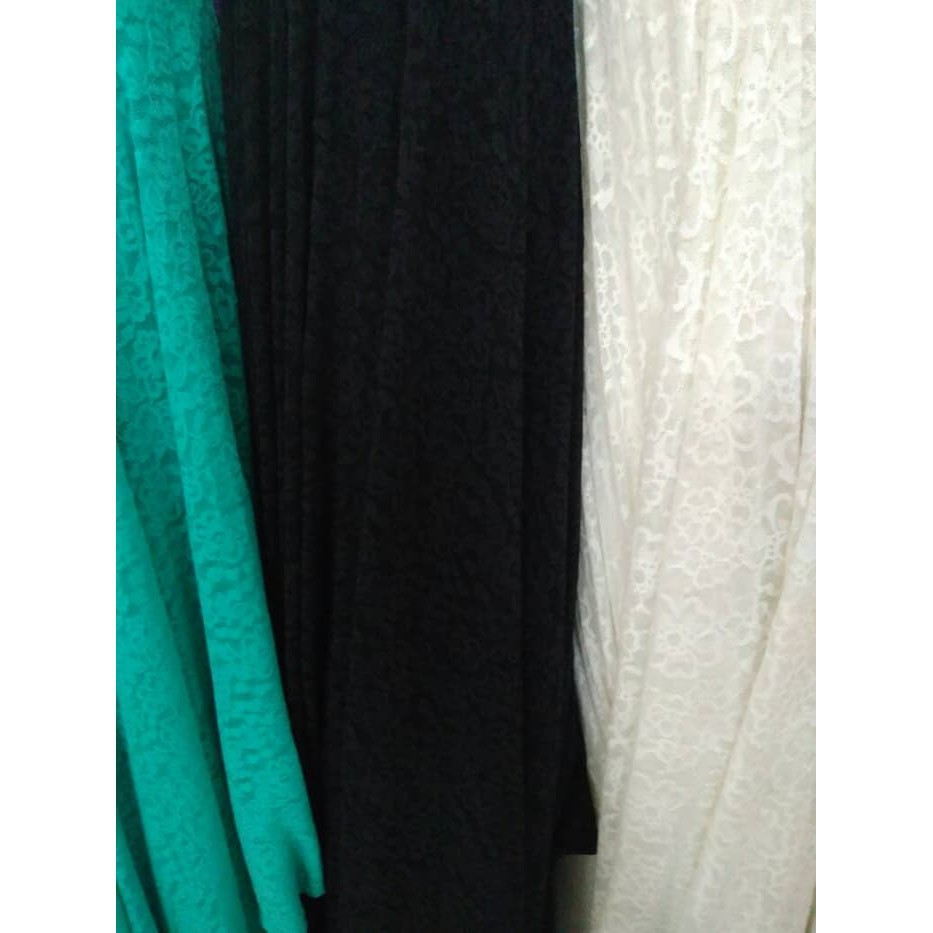 Kain-Bahan Brukat Stretch/Brokat Lace - Putih