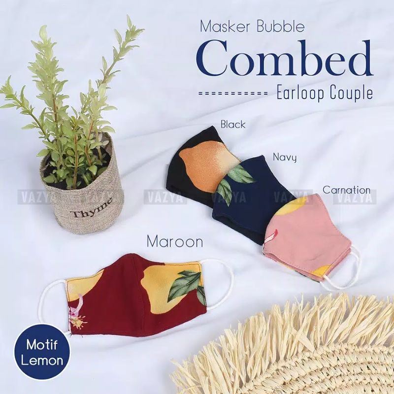 Masker Bubble Combed Earloop Couple