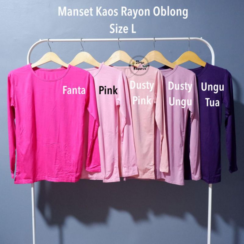 Manset Kaos Oblong bahan Rayon Size L | LD 76cm - 81cm