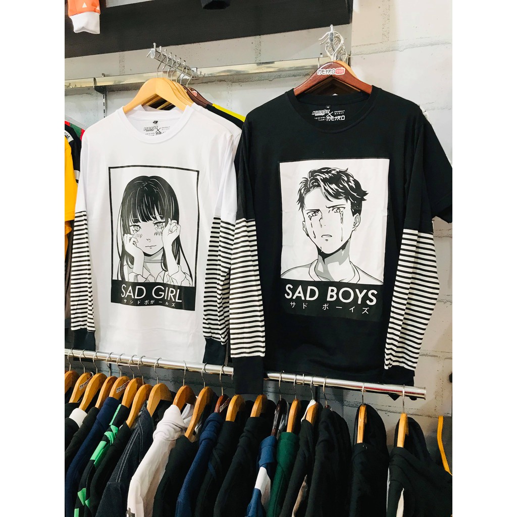 Kudou x Metro - SAD BOYS Streetwear Oversized Longsleeve Anime Character ready stock
