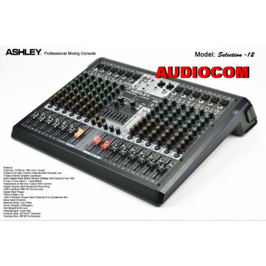 MIXER AUDIO ASHLEY SELECTION 12 ASHLEY 12 CHANNEL BLUETOOTH original