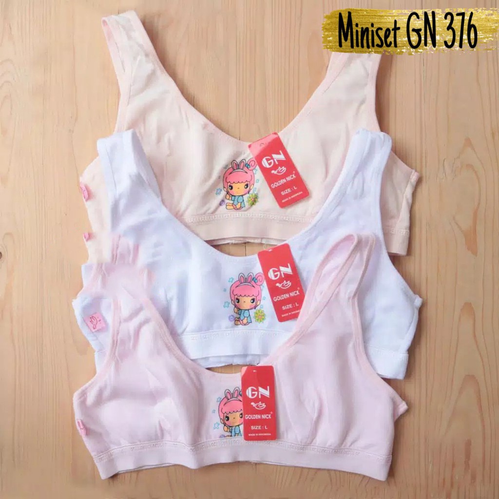 3 Pcs Miniset Golden Nick 376 - Miniset Anak Perempuan - Kait Belakang