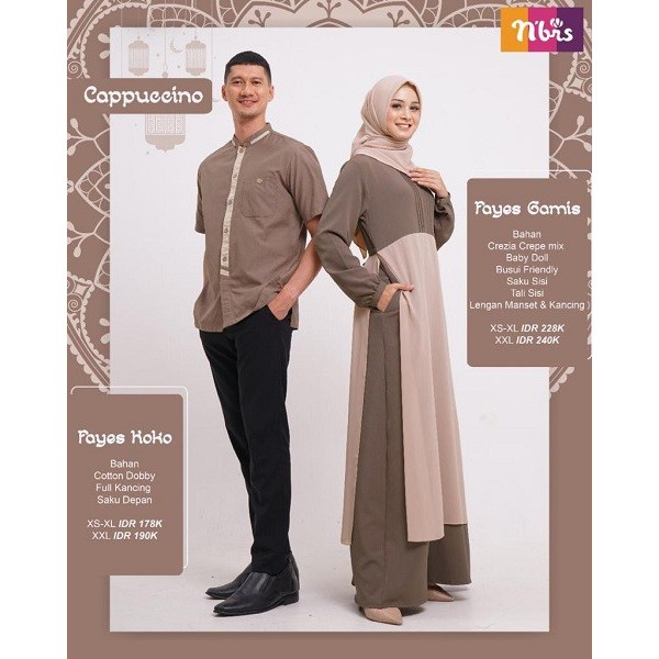 NIBRAS Sarimbit Fayes Cappuccino Baju Sarimbit Keluarga Lebaran Seragam Keluarga Besar Baju Couple