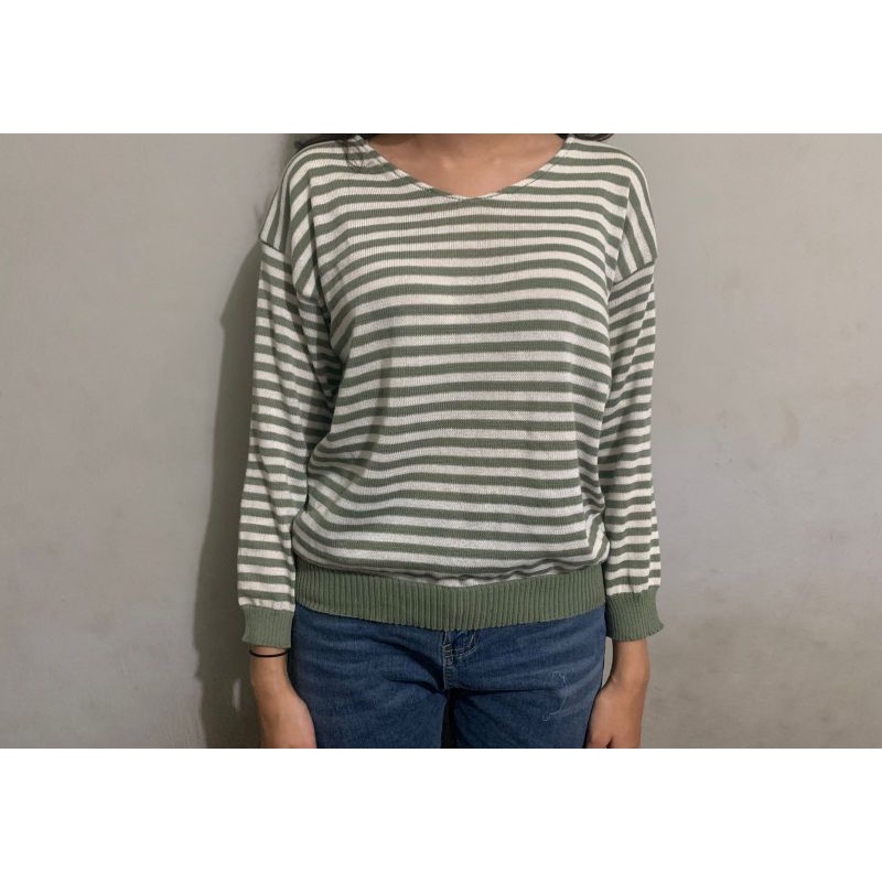 Sweater stripe Pamela Blaster V-Neck Premium crop