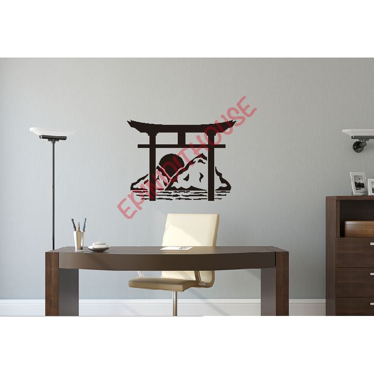 Stiker Dinding Torii Gate Jepang Japan Shinto Gerbang Kuil Dekorasi