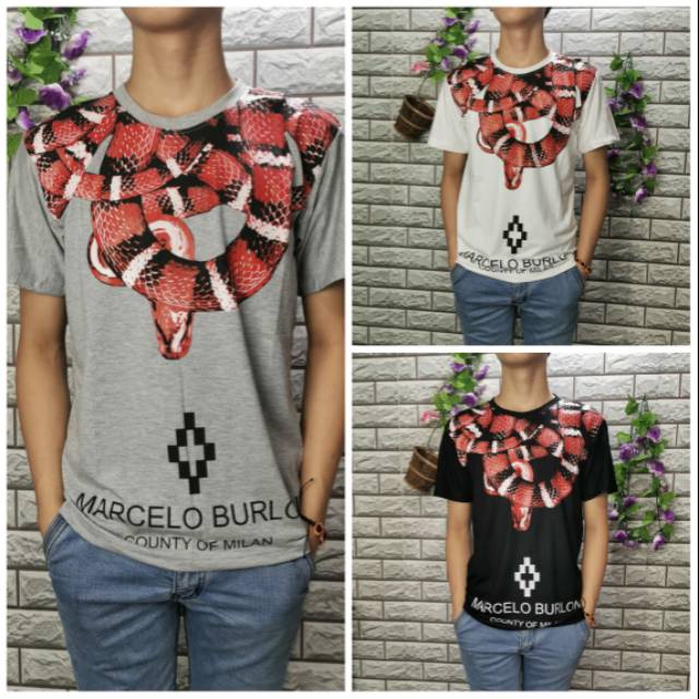 tshirt kaos marcelo burlon new snake