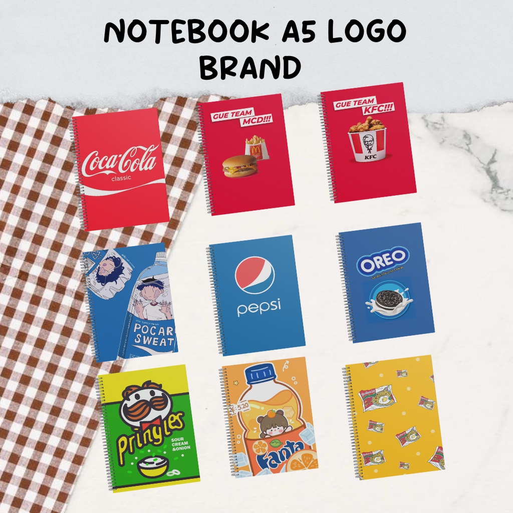 

NOTEBOOK A5 LOGO BRAND BLANK / JURNAL BOOK/ NOTEBOOK AESTHETIC ISI 50 LEMBAR (100 HALAMAN)