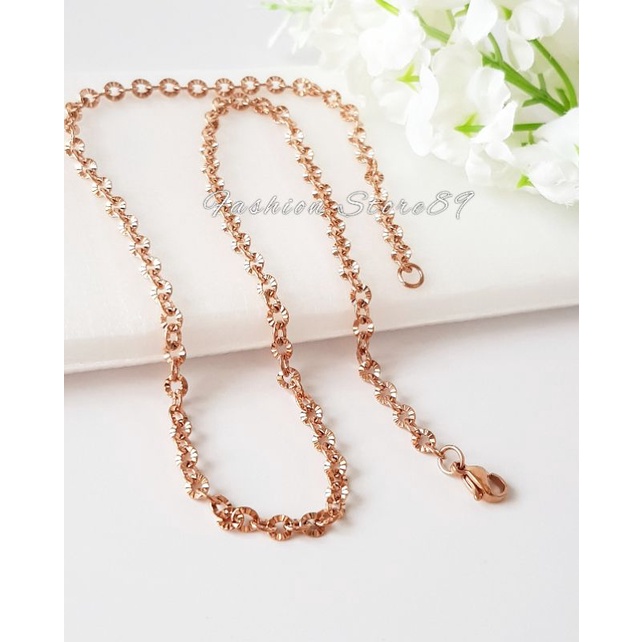 New Kalung Fashion Nuri Bunga Besar Rosegold Nori Ukir Titanium Rosegold impor antikarat