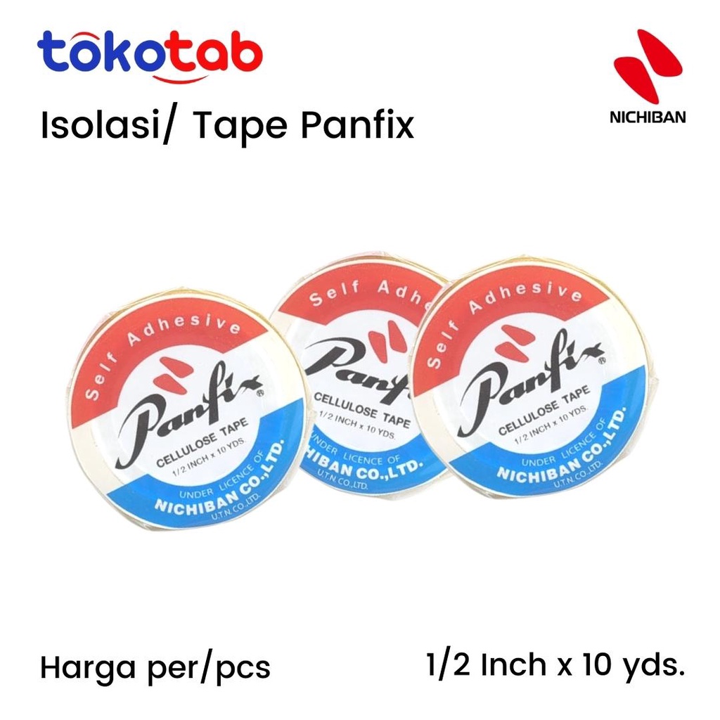 

Tokotab - Isolasi Tape PANFIX Desk Tape 1/2 Inch x 10 Yds. | 12mm X 9 Meter