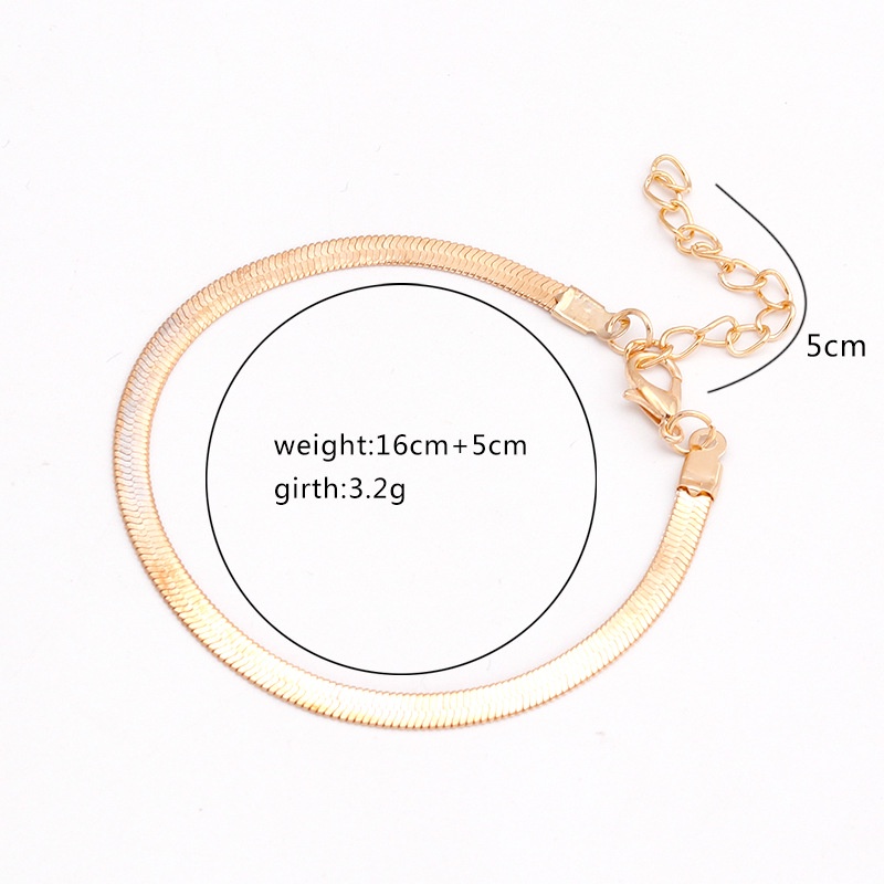 [ Women Gold Slive  Stainless Steel Snake Chain Bracelet Gifts Jewellery for Girls ]