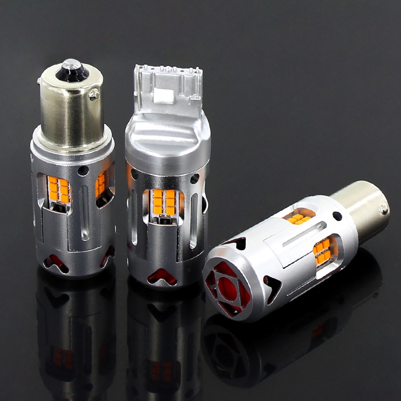 2pcs Lampu LED Canbus T20 WY21W 7440 7440NA 1156 P21W Bau15s 7507 PY21W Warna Kuning