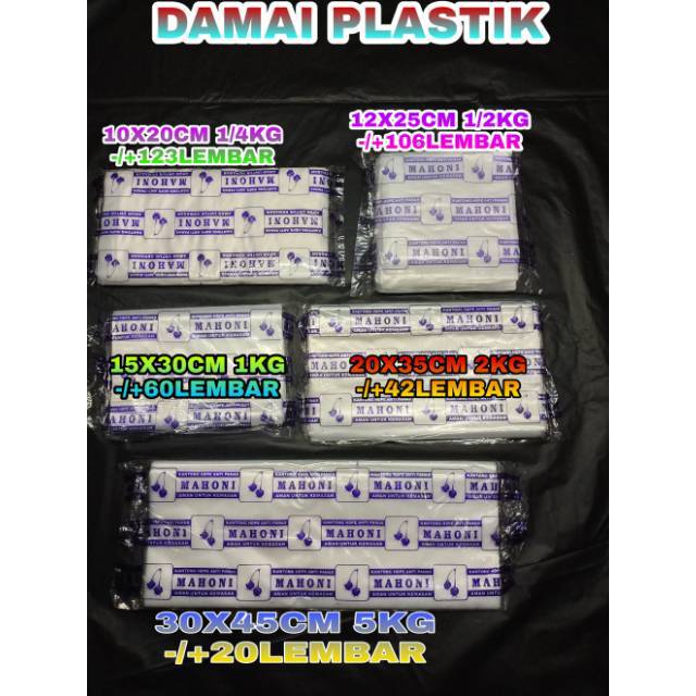 KANTONG PLASTIK ANTI PANAS KUAH 10x20 1/4 KG 12x25 1/2 KG15x30 1 KG 20x35 2 KG 30x45 5 KG