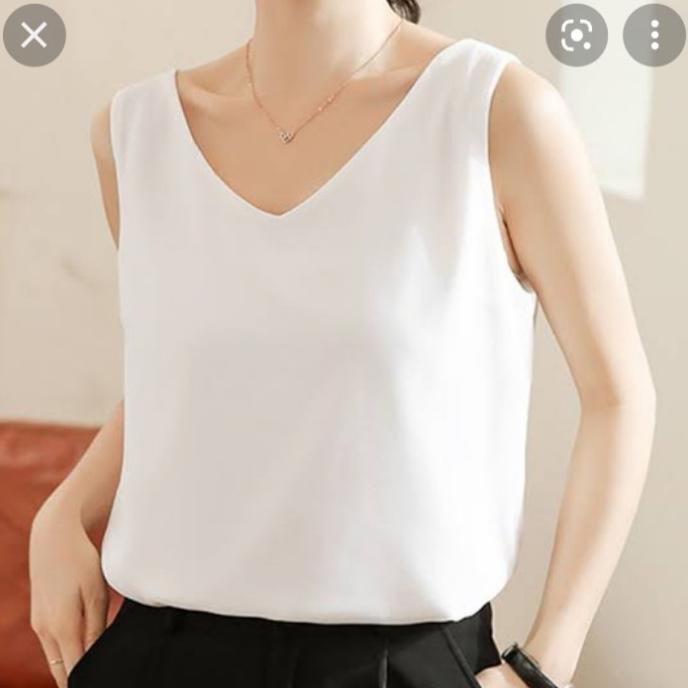 inner tanpa lengan putih wanita dalaman blazer