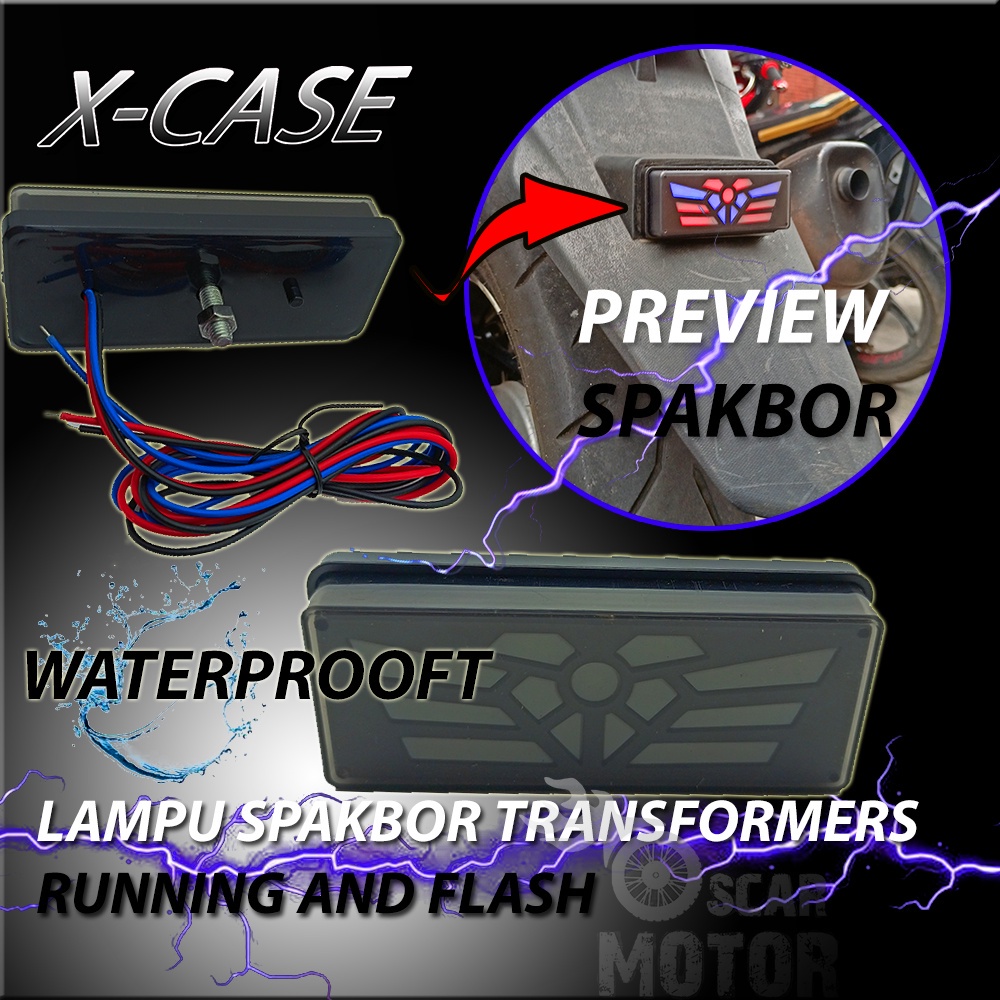 LAMPU VARIASI SPAKBOR BUNTUT LED FLASH AND RUNNING STOP HONDA YAMAHA X motor