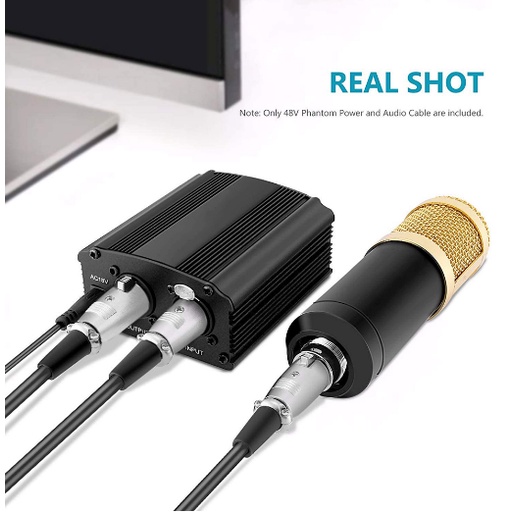 PHANTOM POWER MICROPHONE 1 CHANNEL 48V SUPPLY FOR CONDENSER MICROPHONE - RU-P48V - BLACK-4