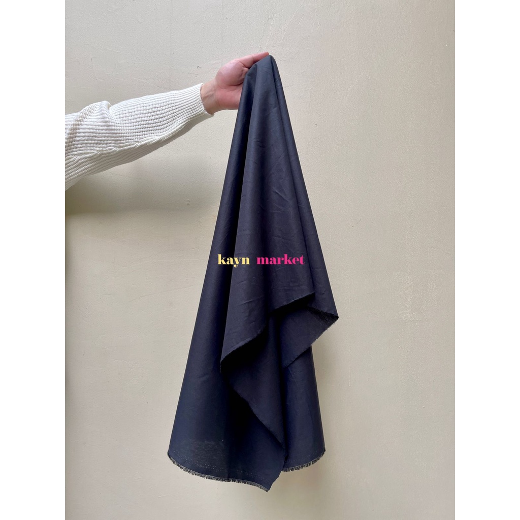 1/2 Meter Kain Poplin Premium BLACK HITAM Jepang Popline / Meter Roll Grosir Ecer Fabric Textile