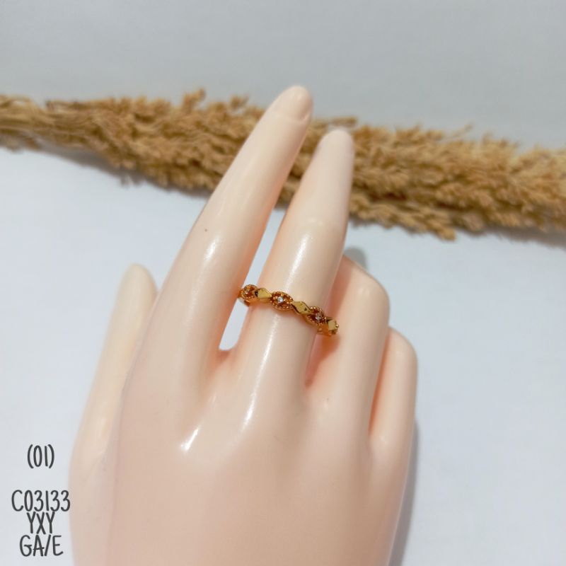 Cincin Yaxiya Model Tipis Zircon Simple (size 5-7) C03133