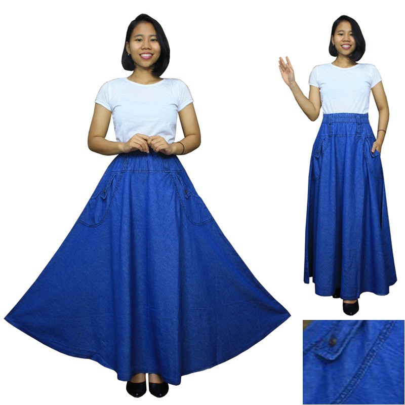 SB Collection Rok Payung Sarah Maxi Jeans Wanita