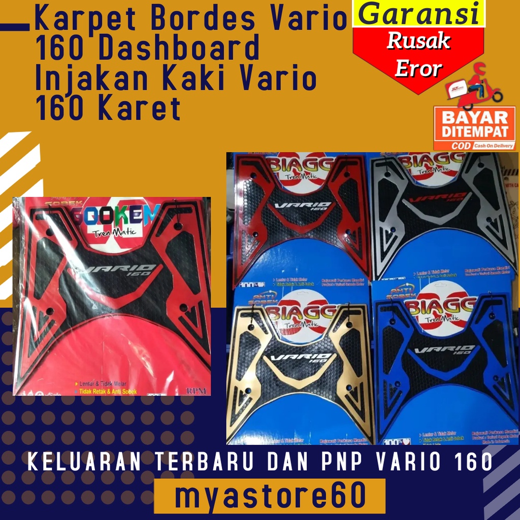 Karpet Bordes Vario 160 Dashboard Injakan Kaki Pijakan Kaki Vario 160 Karet Aksesoris Sparepart Variasi VARIO 160