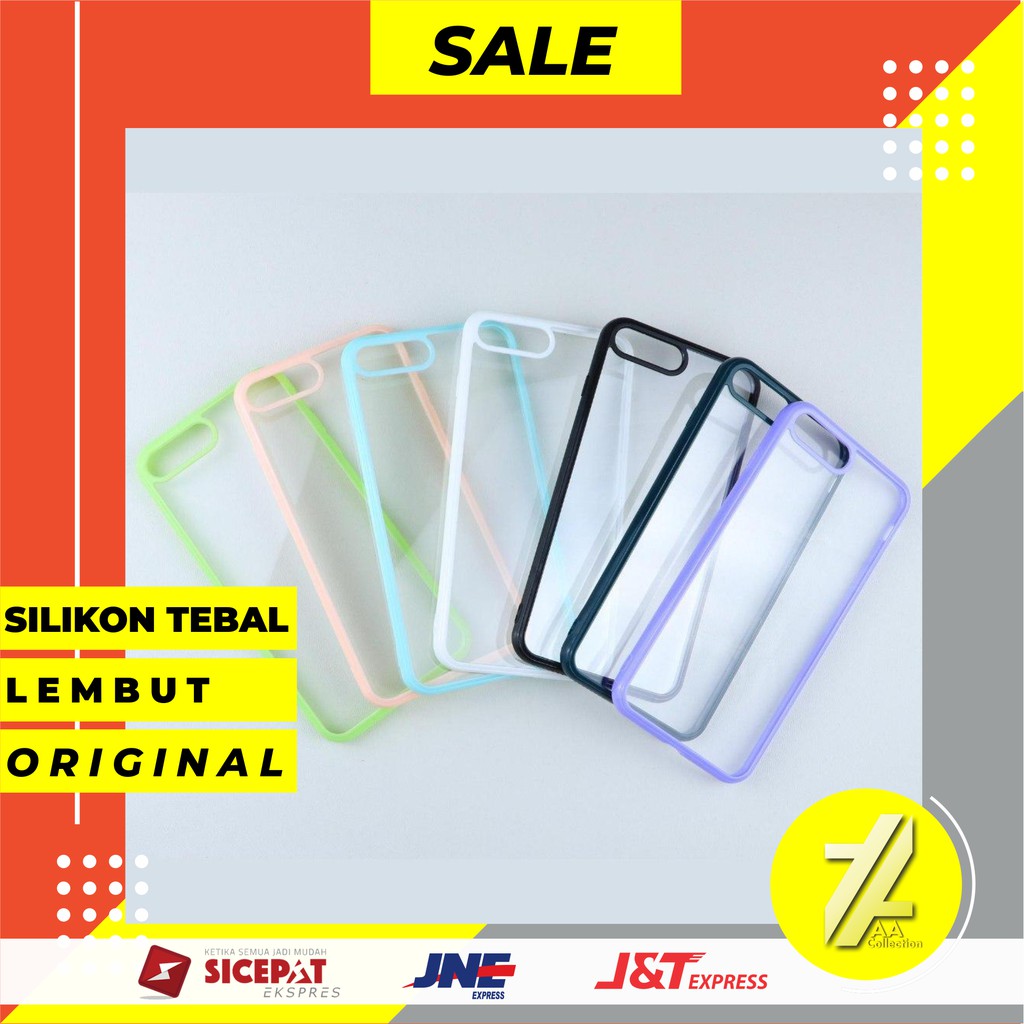 Casing Softcase Pelindung Iphone 7+ Transparan Bening Silikon  Premium Tebal Fullcolor