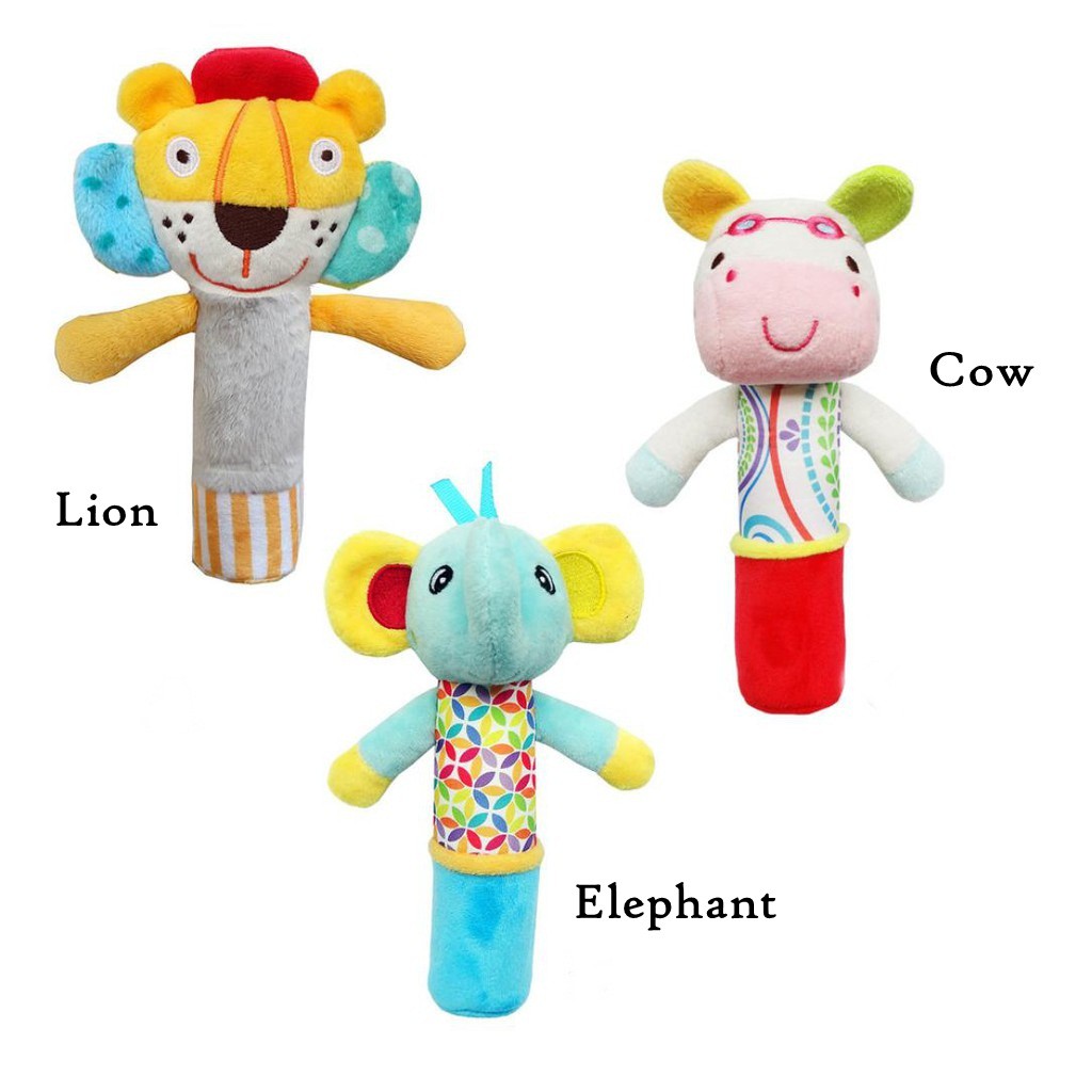 JJ OVCE Rattle squeaky toy animal cute / mainan edukasi untuk bayi motif hewan lucu