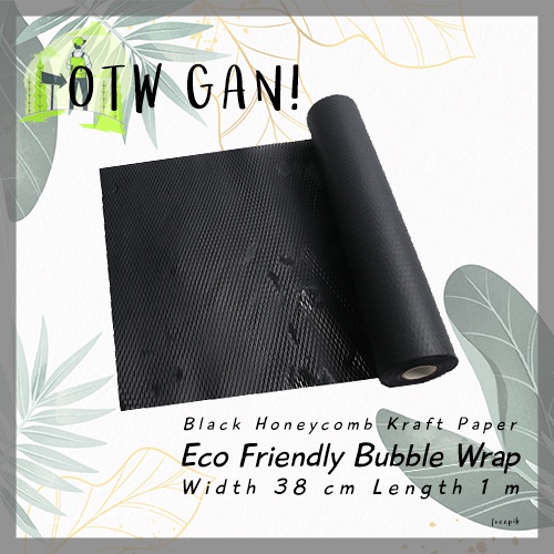 

Black Eco Friendly Bubble Wrap Kertas Uk 38CM x 1M Honeycomb Paper Cushion Warna Hitam (Per Meter)