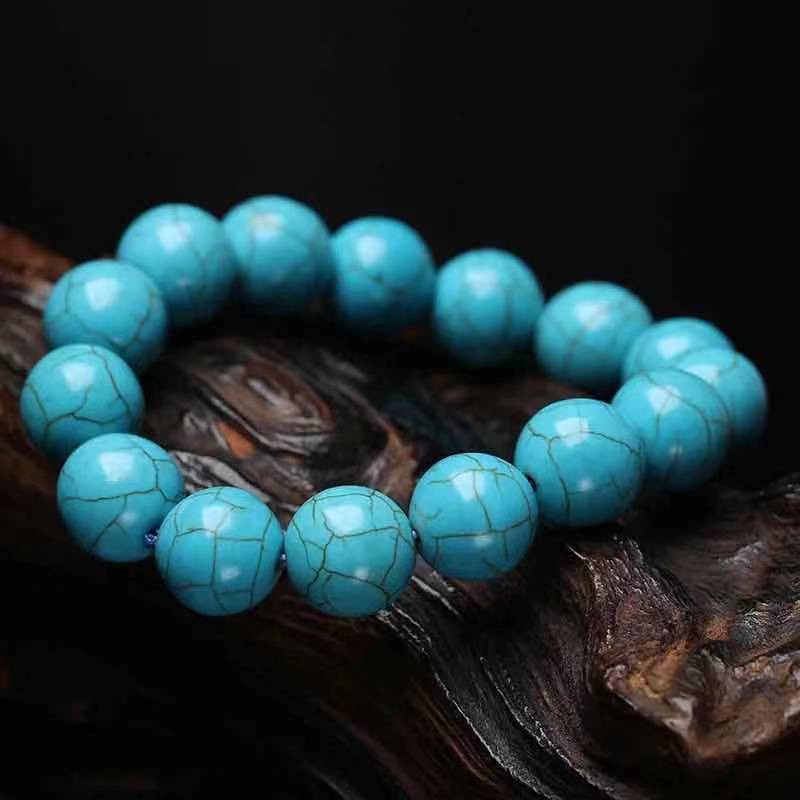 Lake North Natural Turquoise Beads Bracelet Men And Women Models Retro Palace Bracelet