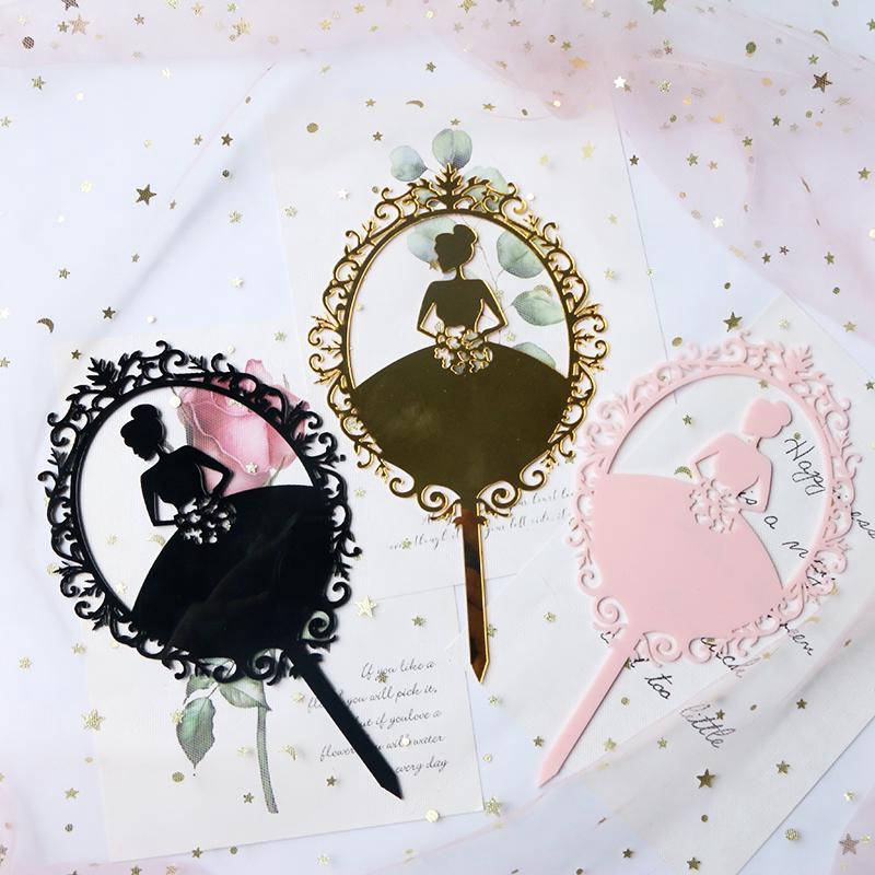 Ins Topper Kue Desain Princess Bahan Akrilik Untuk Dekorasi Pesta Ulang Tahun