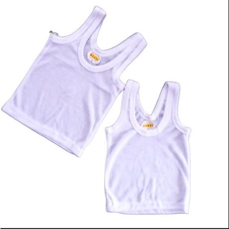 1 Lusin Kaos Dalam Anak Singlet Bayi Warna Putih Polos Size S M L XL XXL Harga Grosir