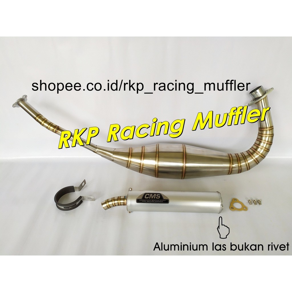 Knalpot racing kolong CMS stainless steel silencer aluminium las for Kawasaki Ninja 150 R RR SS