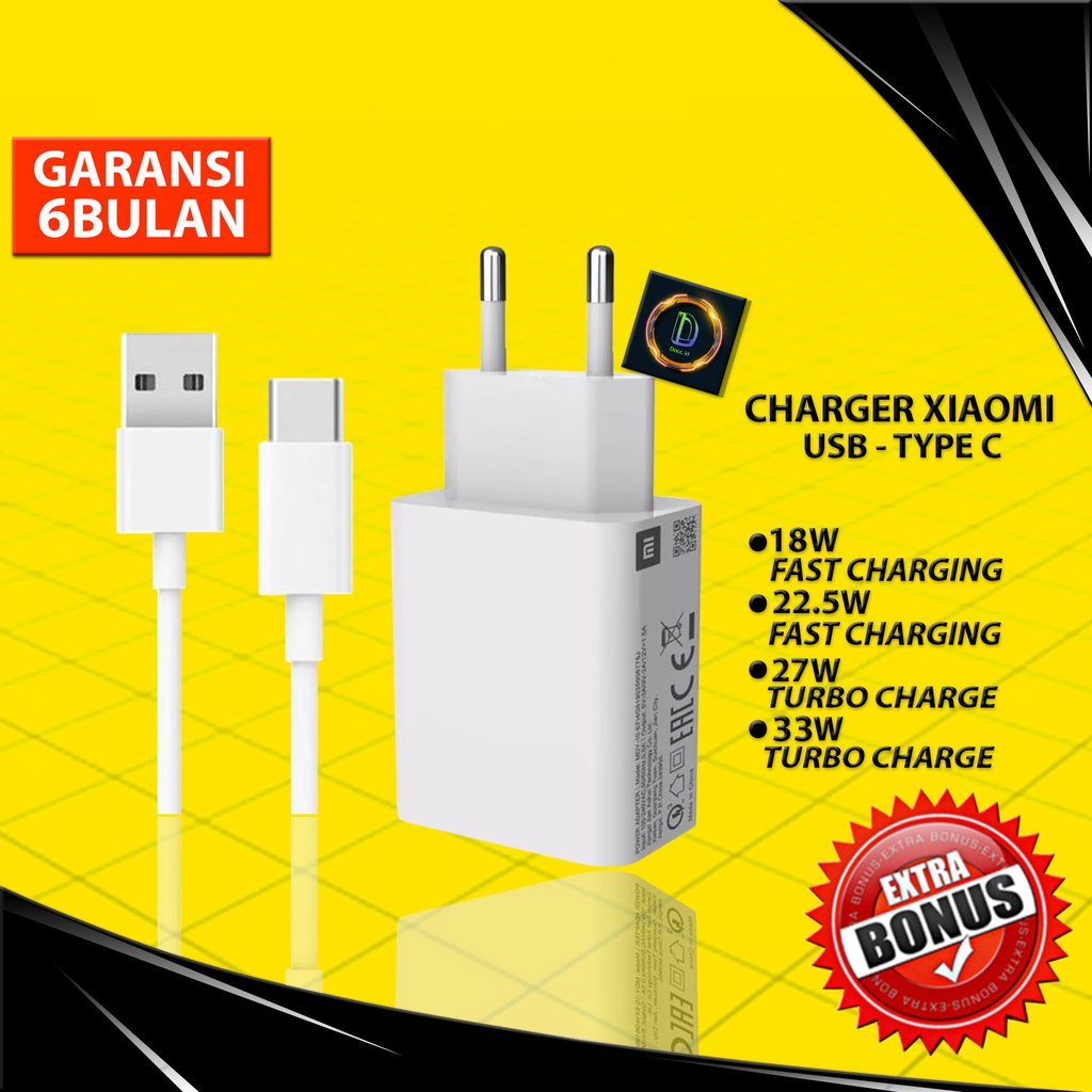CHARGER XIAOMI FAST CHARGING TYPE C REDMI NOTE 7 8 9 10