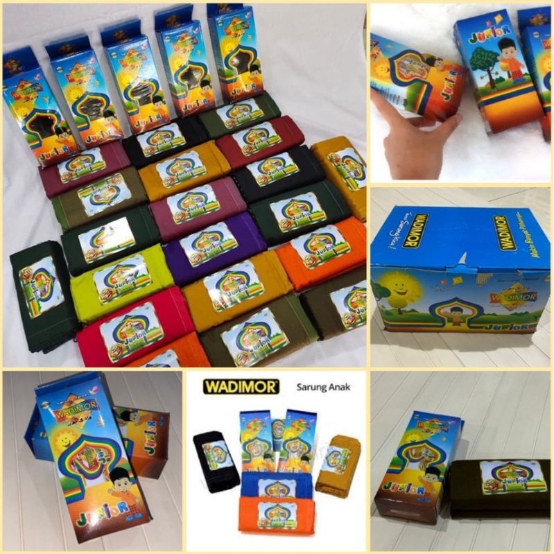 Sarung Tenun Wadimor Anak Polos Warna Non TumpalUntuk anak SD - SMPPanjang: 107 cm, Lebar: