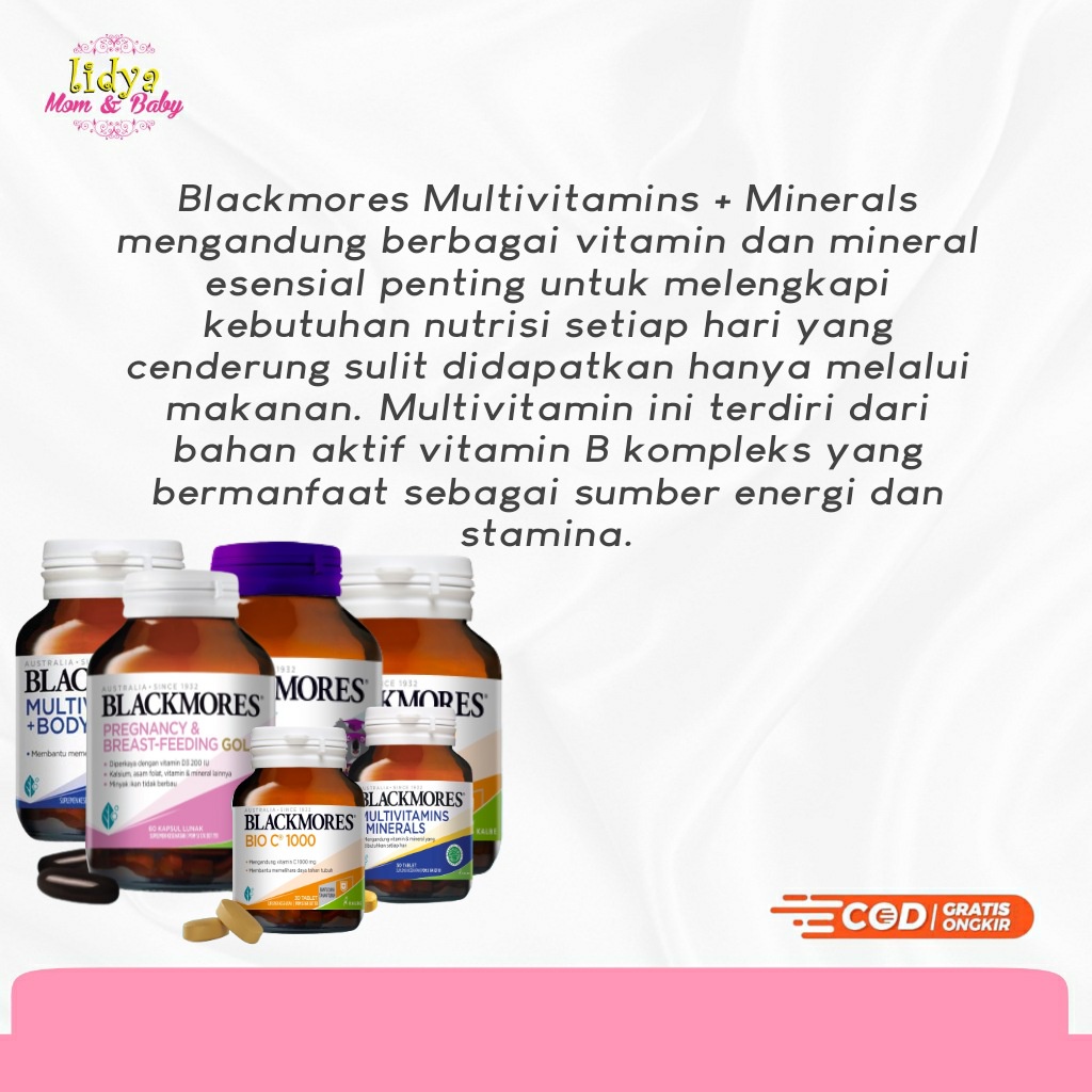 BLACKMORES MULTIVITAMIN MINERALS VITAMIN UNTUK IBU HAMIL, ANAK DAN DEWASA VITAMIN DAYA TAHAN TUBUH SERTA SUPLEMEN NAFSU MAKAN