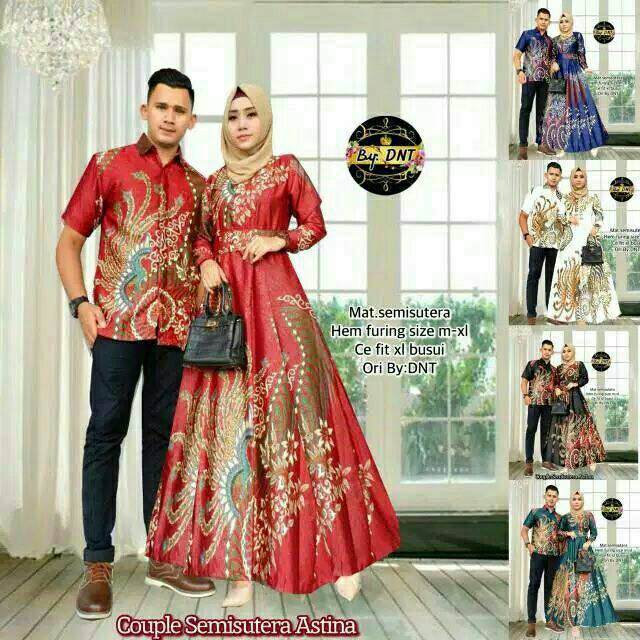 Batik Couple (Semi Sutera) ASTINA Gamis Sarimbitan