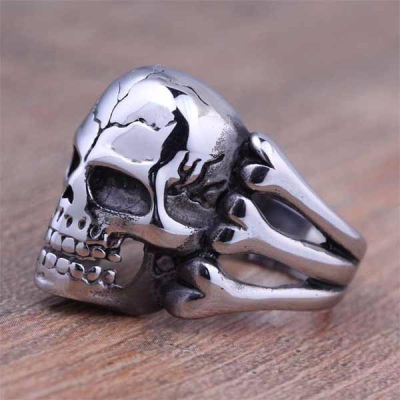 Cincin Desain Tengkorak Muslim Hollow Untuk Pria