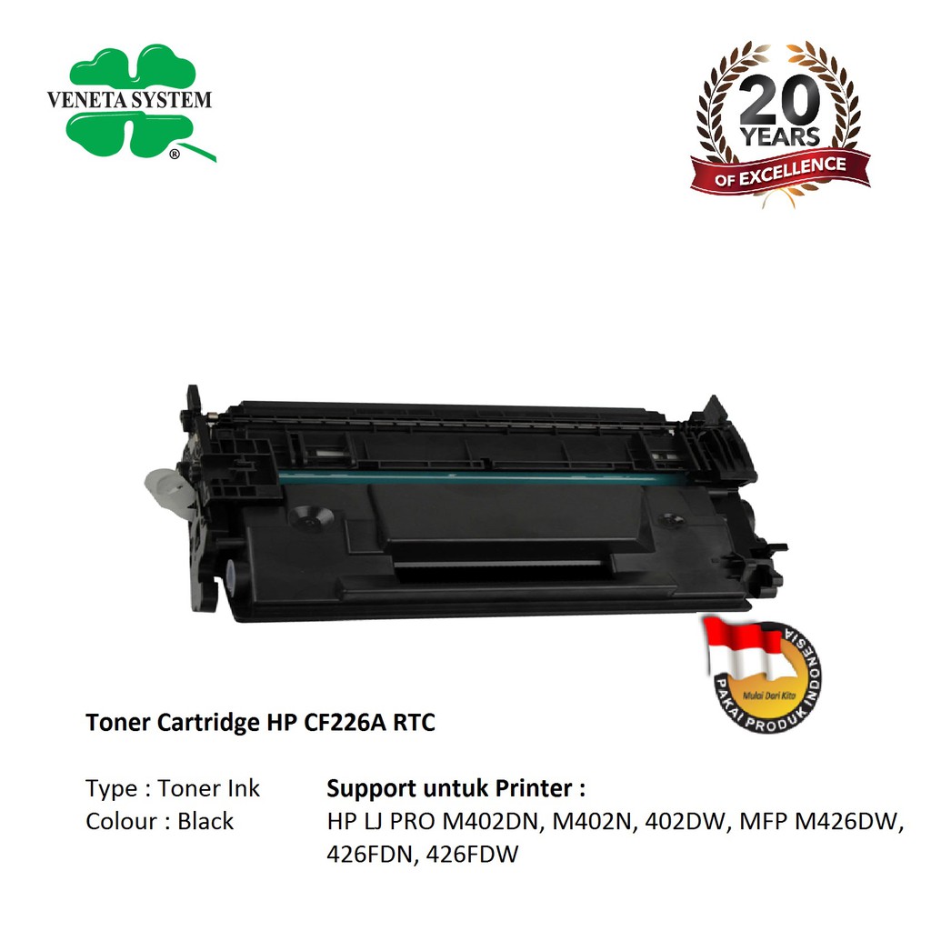 Toner Cartridge Bubuk CF226A (26A) - RTC Veneta CF 226 A BLACK