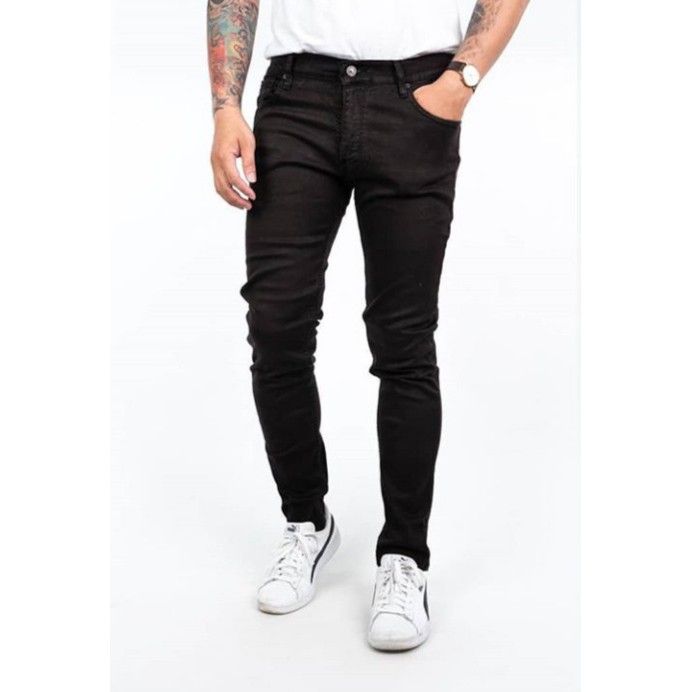  Celana jeans pria hitam polos  original celana  cowok celana  