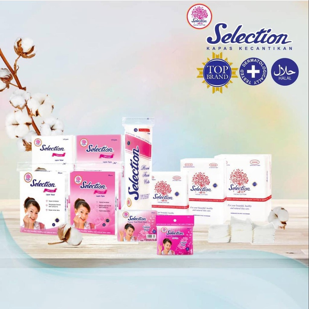 Selection Kapas Facial Cotton Round Pembersih Make Up Kapas Tipis  Bulat Kotak Cotton Bud Bayi