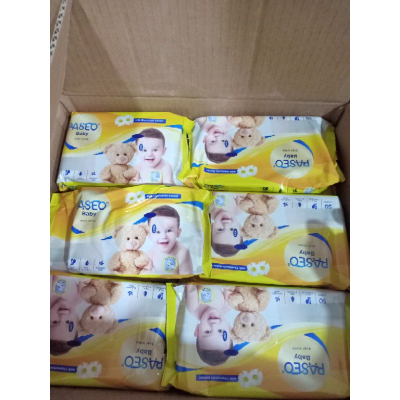 Beli 1 Gratis 1 Paseo baby wipes 50sx2pack kuning chamomile / BOGO Tisu basah paseo 50 s x 2 pack